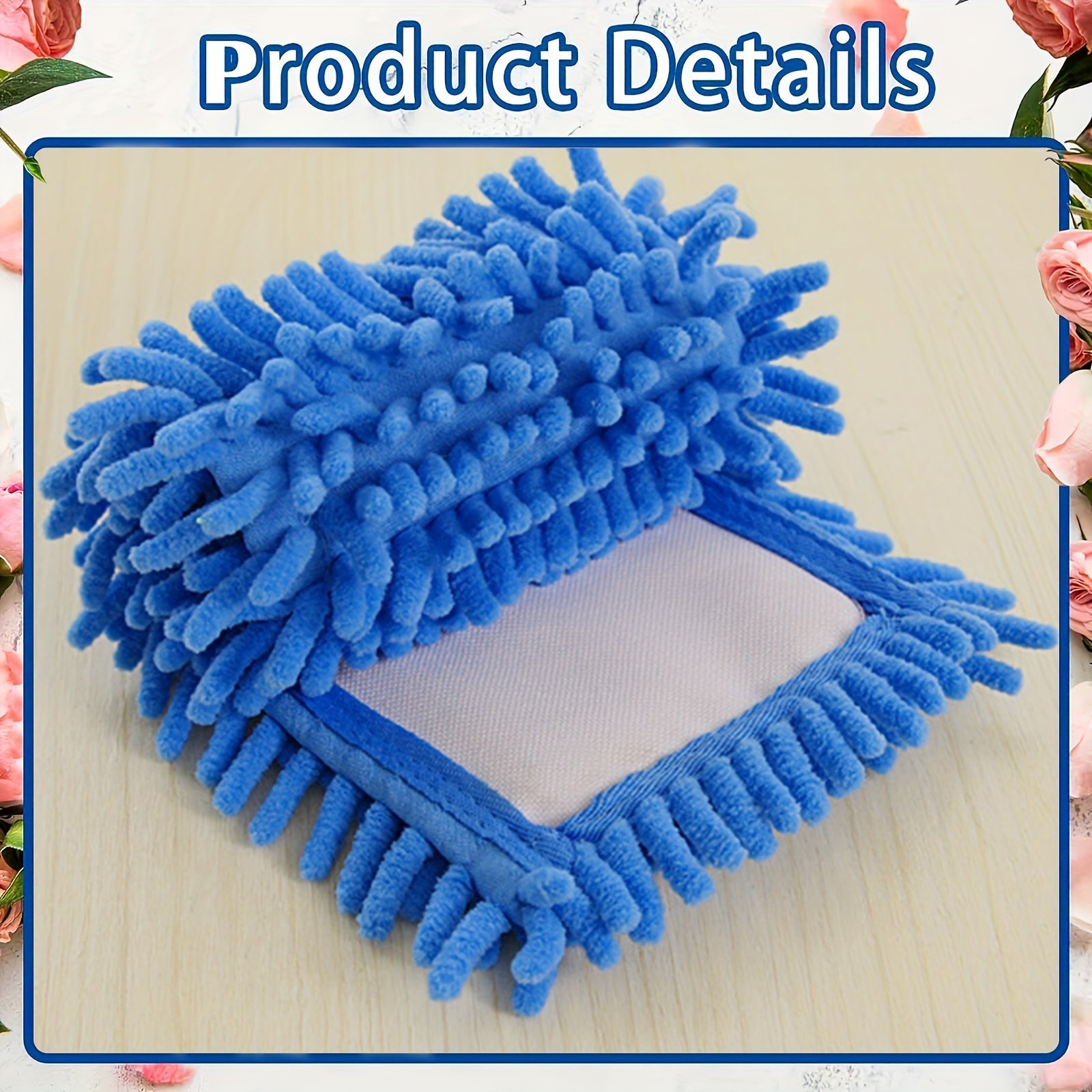 Uy tozalash uchun almashtirish matosi bilan 4 rangdagi Chenille Flat Mop Heads