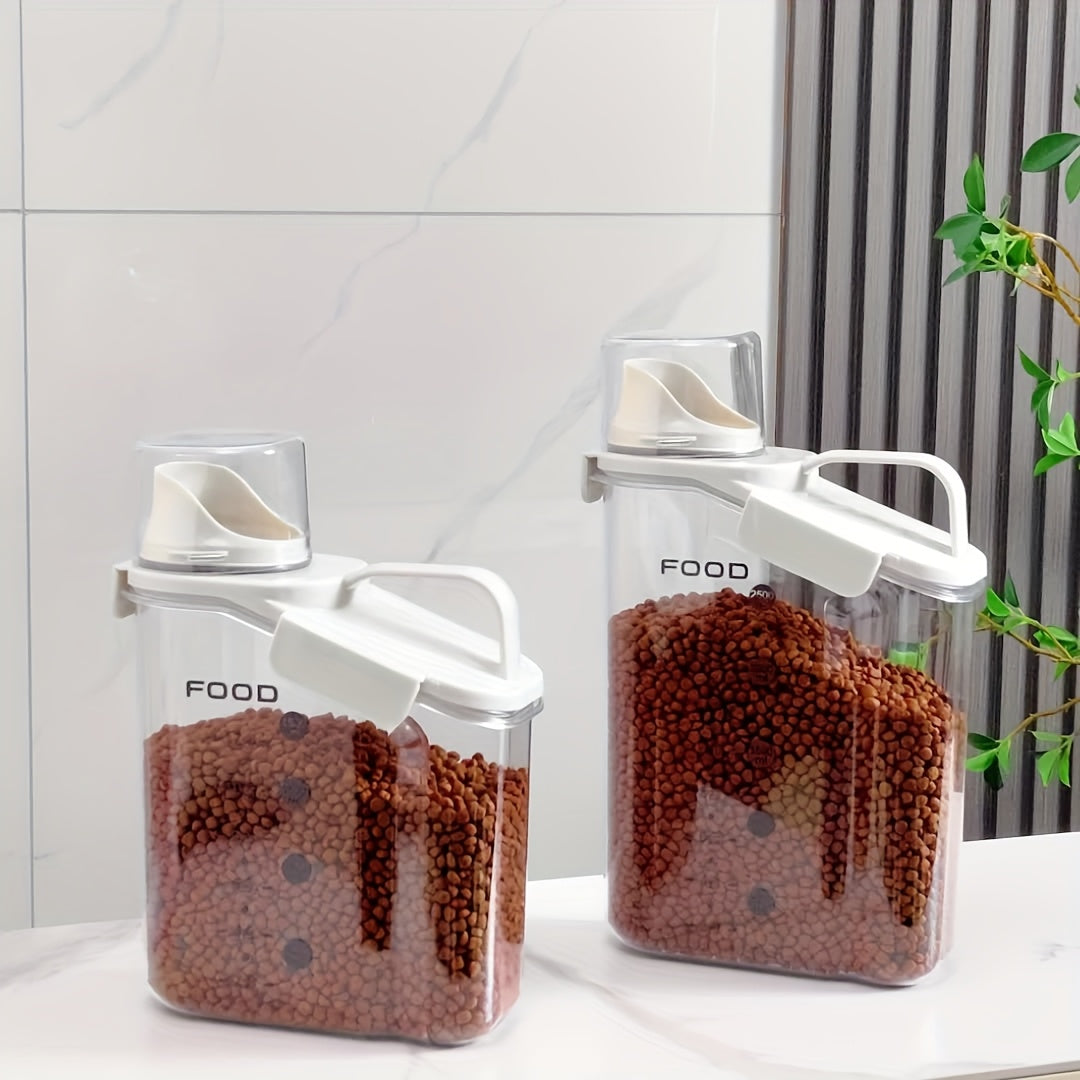 Pet Food Storage Container 2000ml 2800ml Airtight Dry Food Bin with Scale and Handle