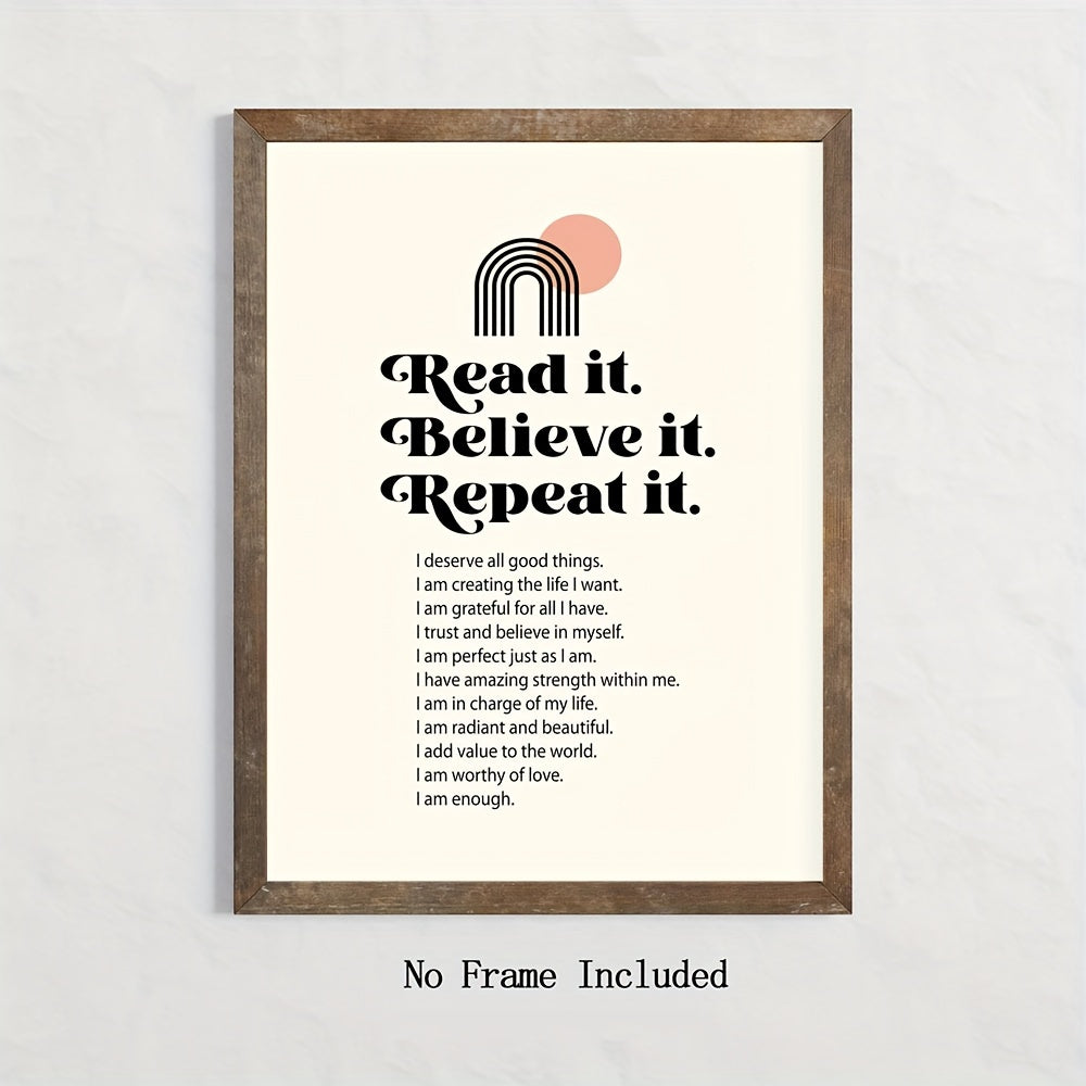 Positive Affirmations Wall Art for Self-Love and Mental Health 30x40 cm Poster