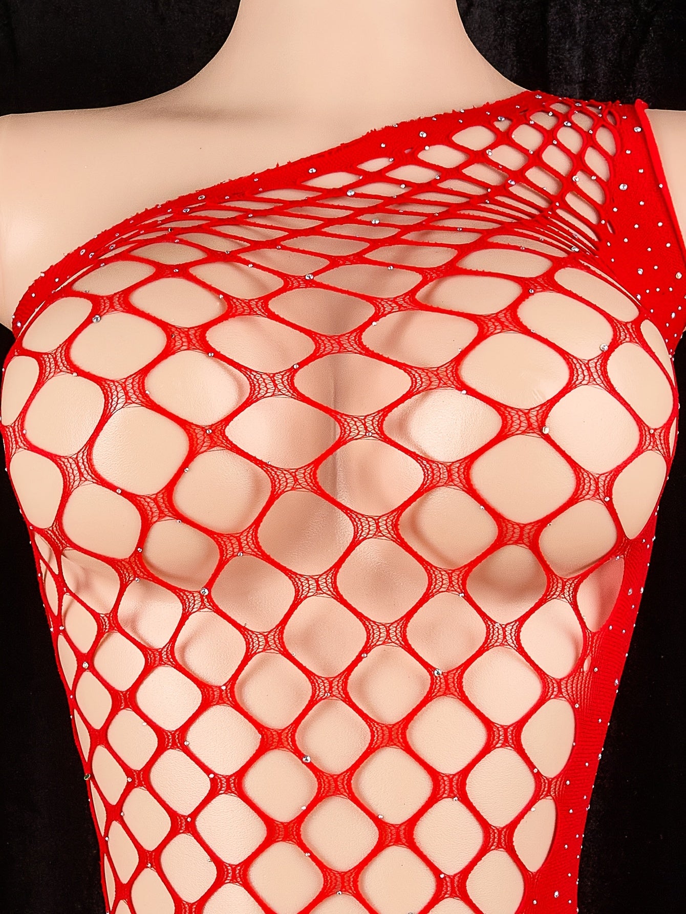 Women's Bodysuit Hollow Design Knit Fabric Solid Color Crotch Opening