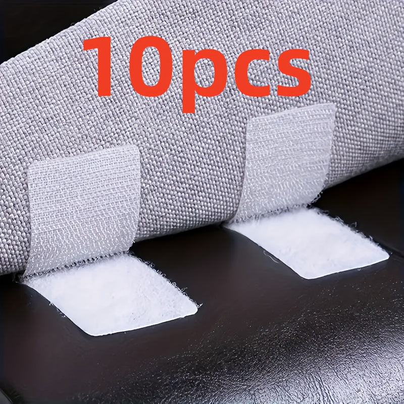 10 Pieces Non-Slip Washable Adhesive Pads for Bedding and Sofa Cover Fixation