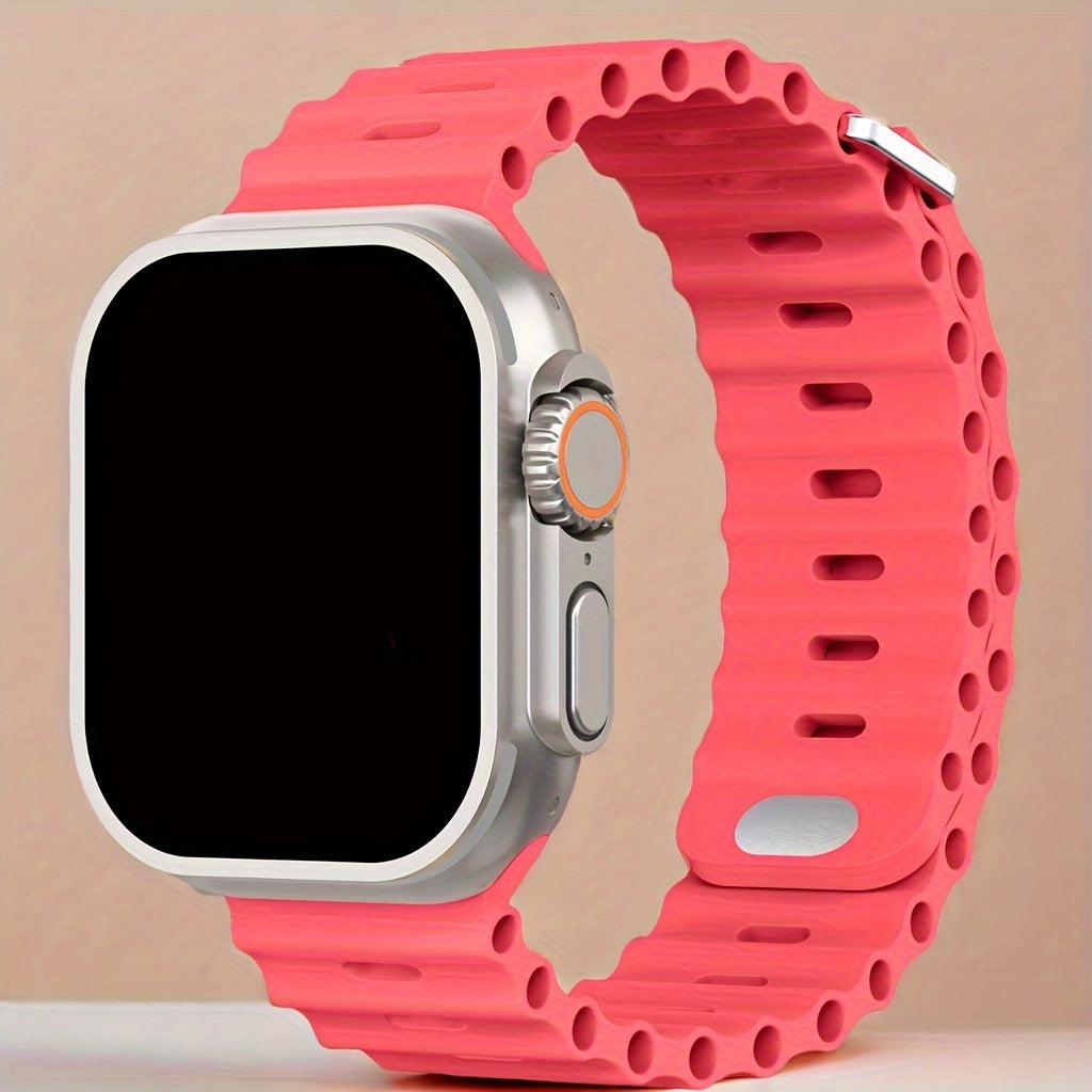 Silicone Sport Watch Band for Apple Watch Ultra 2 and Series SE 9/8/7/6/5/4 Men Women Waterproof Breathable 45mm 49mm