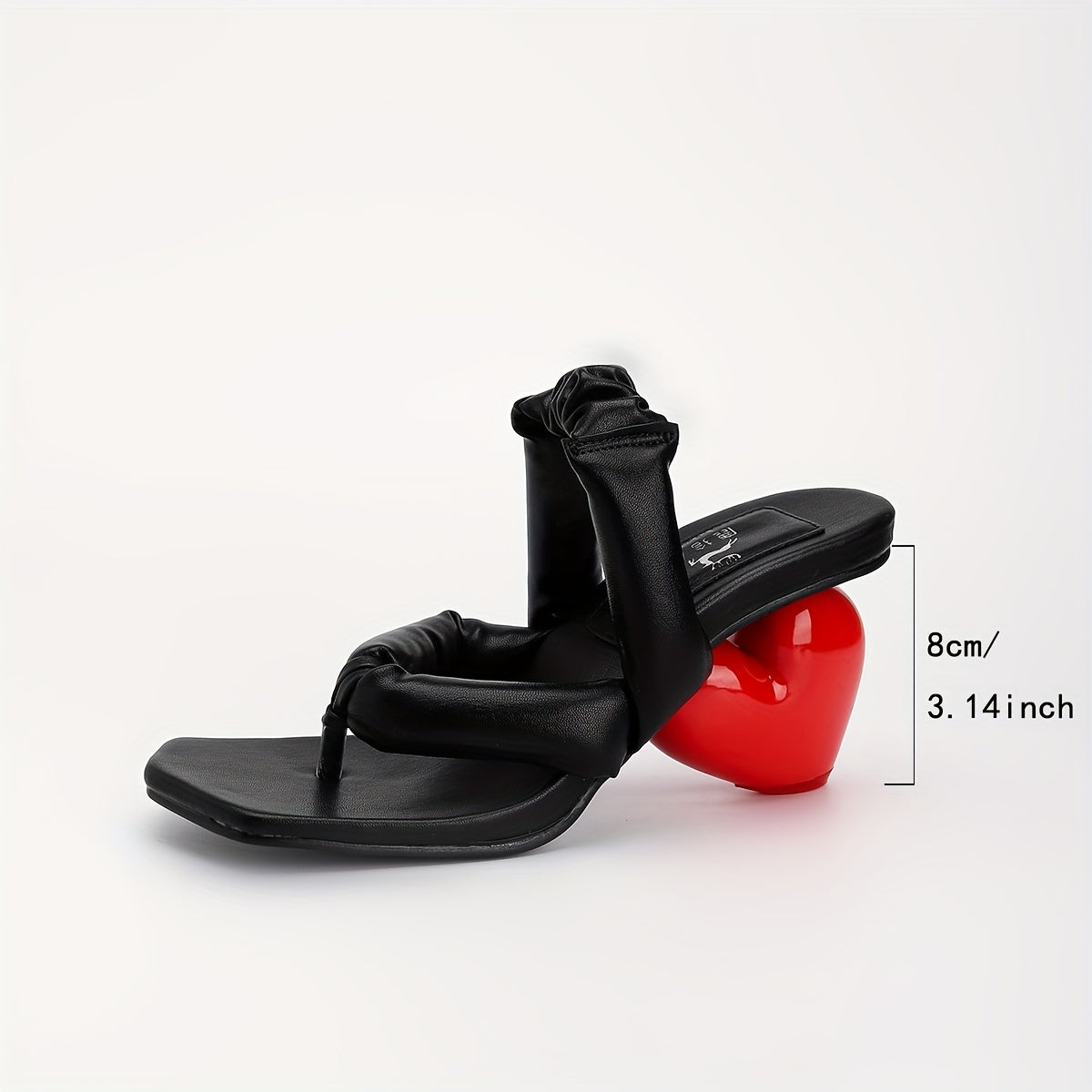 Women's Heart-Shaped Peep-Toe High Heel Shoes Synthetic Open-Toe Summer Chunky Heel