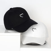 Women's Adjustable Polyester Baseball Cap with Embroidered Heart for Casual and Holiday Wear