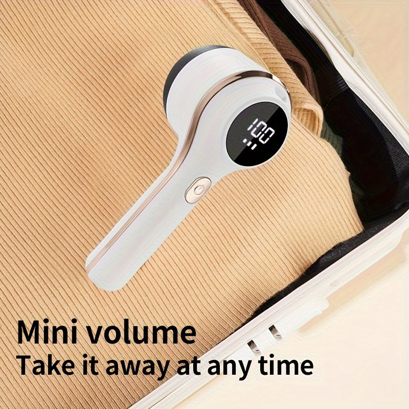 Cordless Fabric Shaver with Digital Display Rechargeable Lint Remover for Clothes Bedding and Upholstery