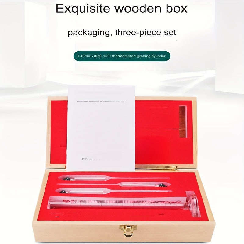 Kit de prueba de alcohol con tres tubos de ensayo para la elaboración casera de licor, concentración y control de densidad