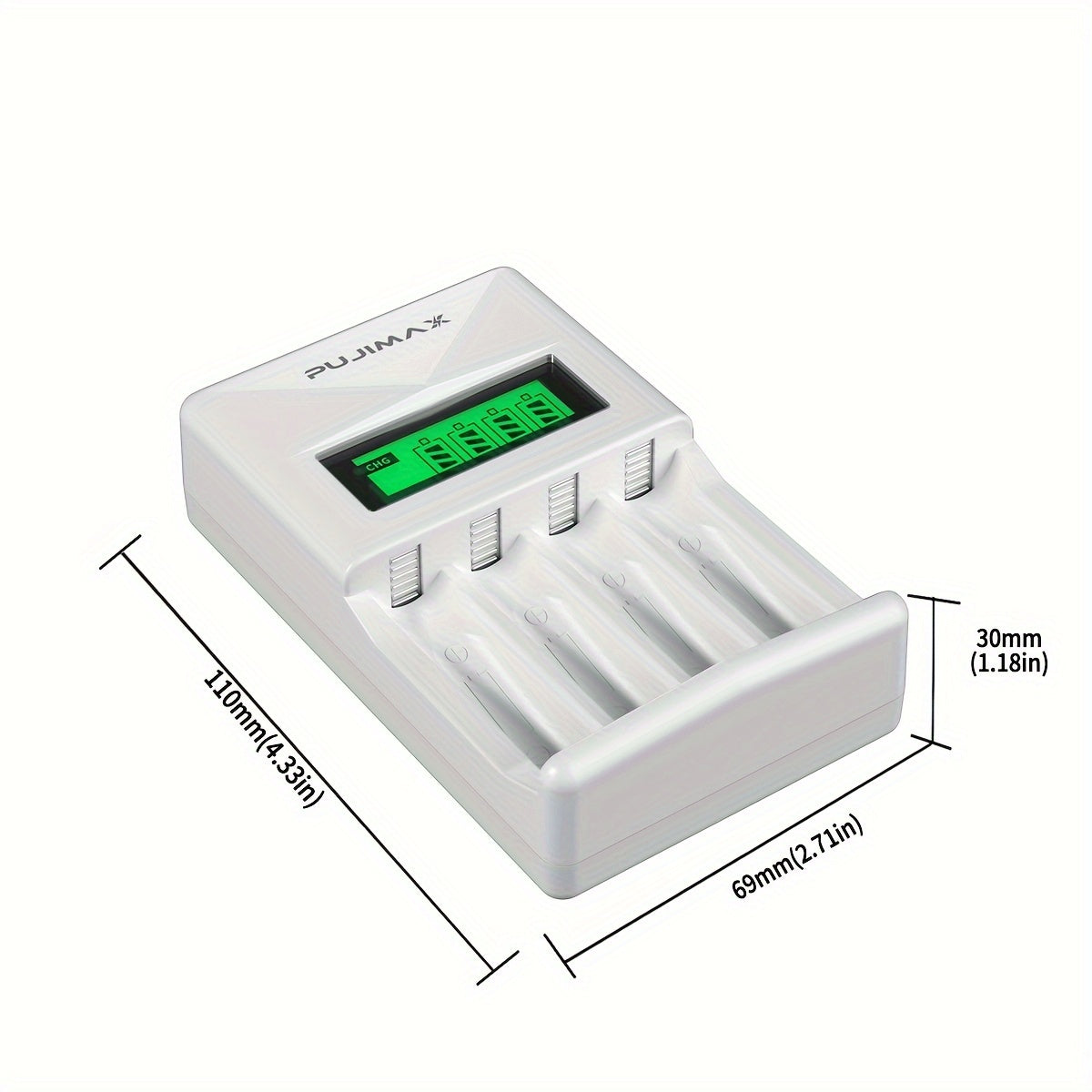 4-Slot LCD Smart Battery Charger for AA AAA Ni-MH Ni-Cd Rechargeable Batteries USB Power