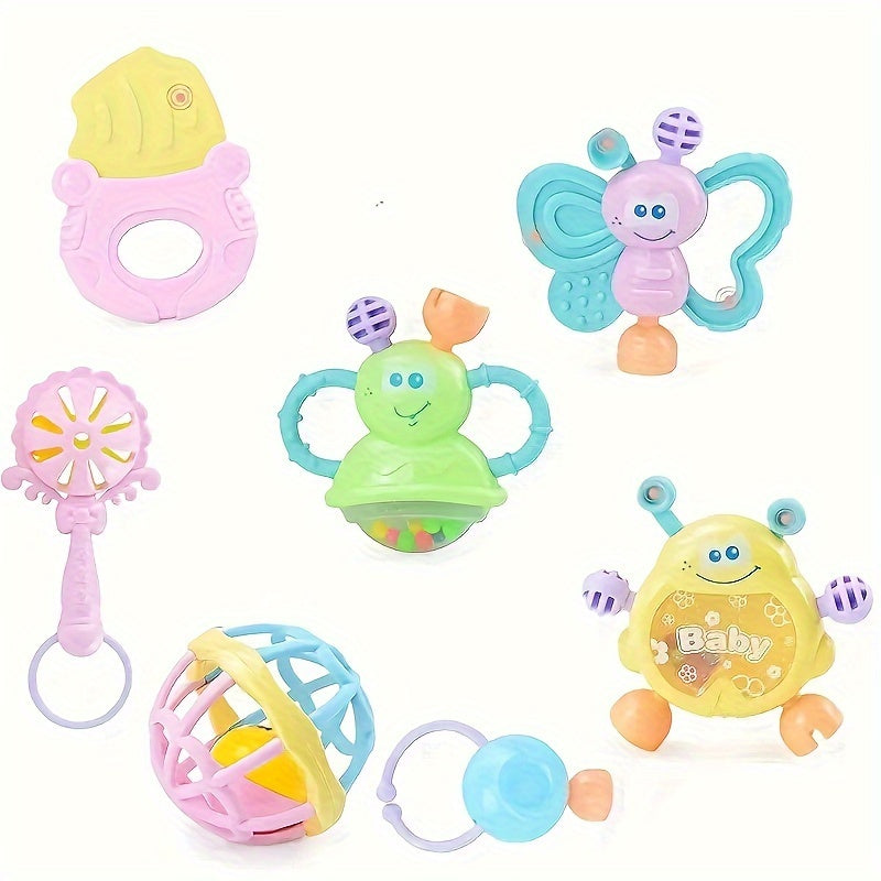 Baby Toy Set for Newborns Colorful Plastic Grip Teether and Educational Toys