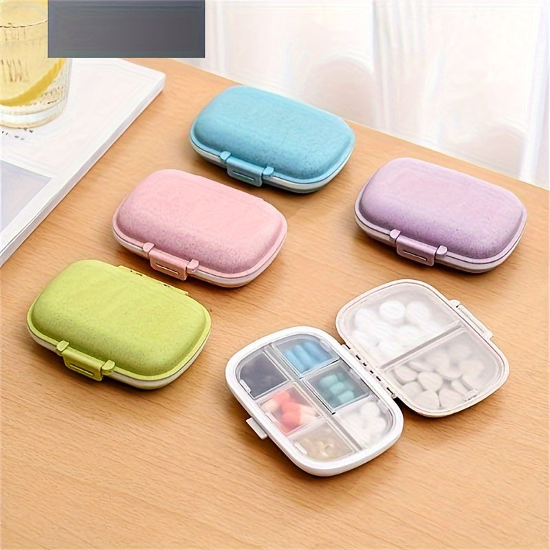 Portable 8-Compartment Medicine Box MoistureProof Travel Organizer