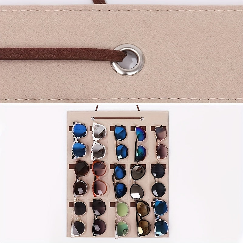 Foldable Fiber Optic Sunglasses and Jewelry Case Holds Up to 15 Pairs with Hanging Design