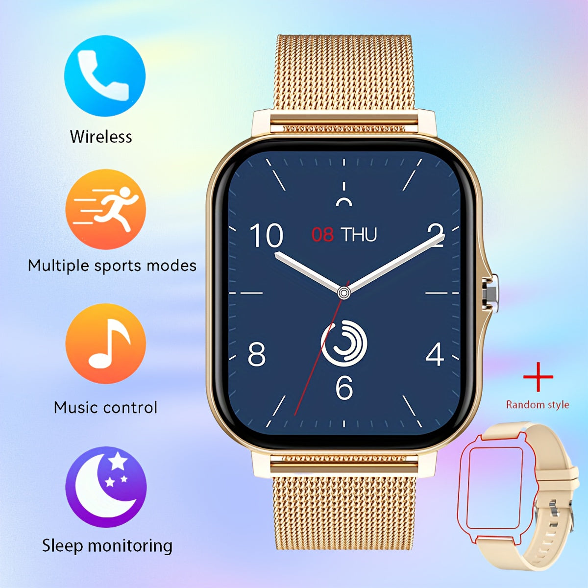 1.83 Inch Full Screen Touch Sports Smartwatch for Men and Women with Wireless Call Message Reminder and Multiple Sport Modes