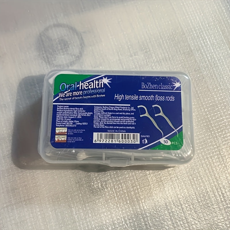 Disposable Dental Floss Picks 50pcs Ultrafine Thin Thread Oral Care Teet