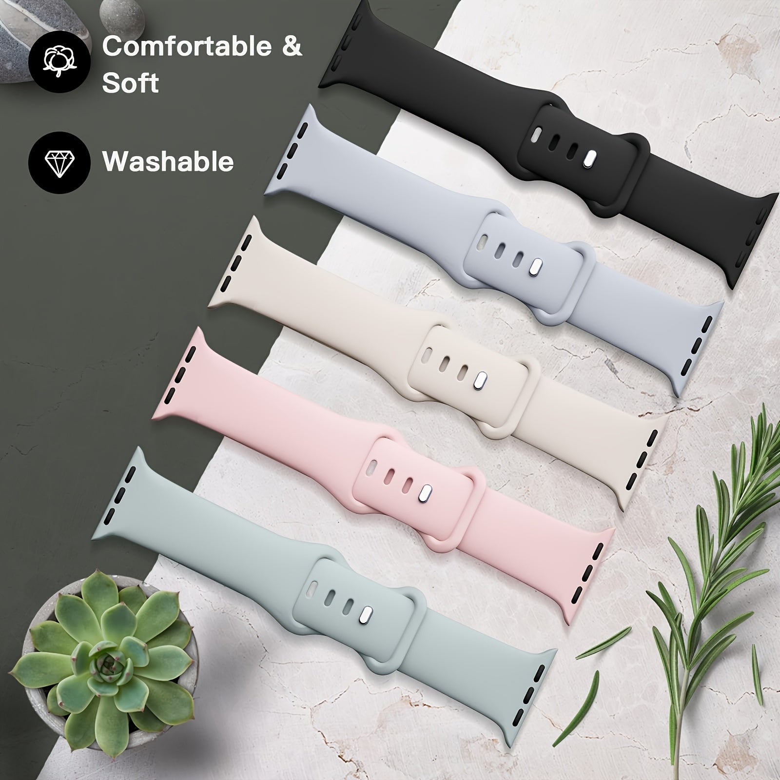 Waterproof Silicone Watch Strap with Buckle for 38/40/41mm and 42/44/45/49mm Apple Watch Compatible with Series 1-9 and Ultra Sports Replacement Band for Men Women