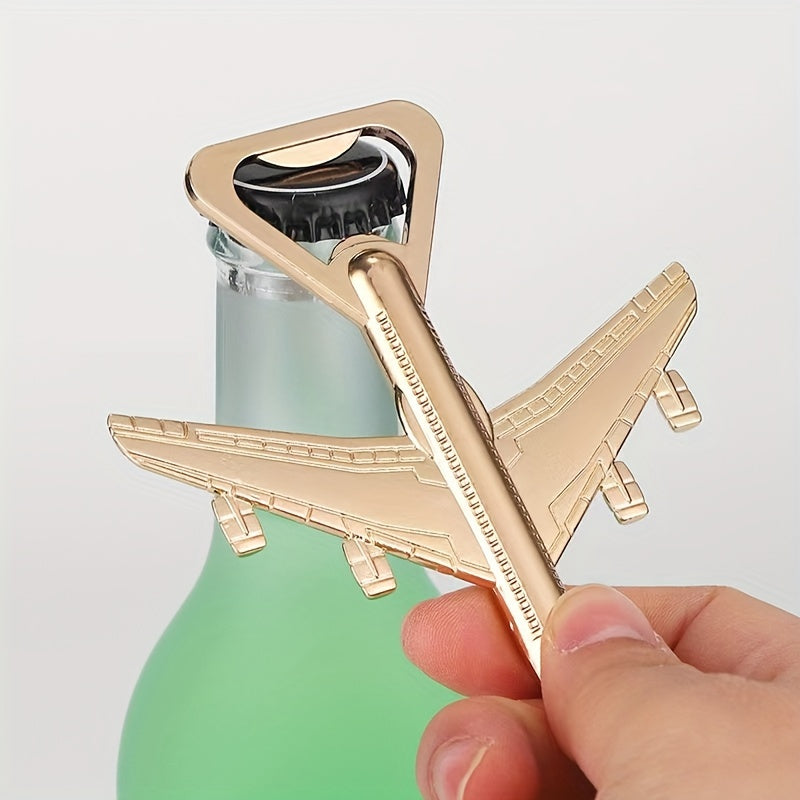 Golden Metal Airplane Bottle Opener Stainless Steel Travel Party Gift