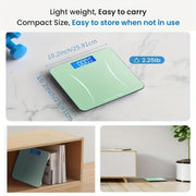 Digital Bathroom Scale with High Precision, Large LCD Display, Space-Saving