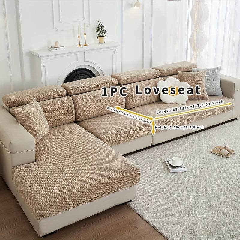 Серый флисовый чехол для дивана, подходящий для всех сезонов, эластичный и защитный для домашнего использования.