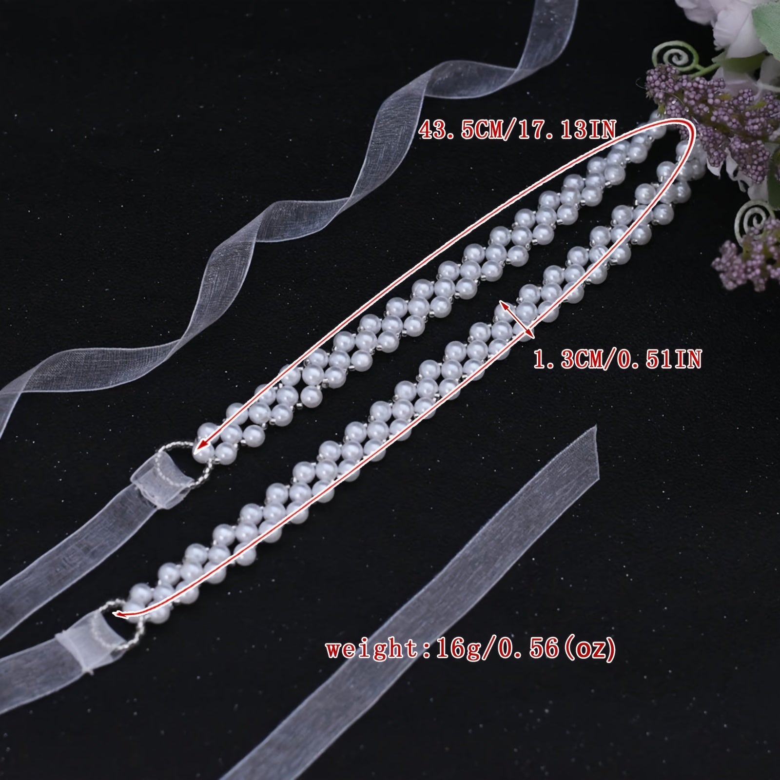 Cinturón de novia con perlas falsas y cinta para vestidos de boda y vestidos de noche