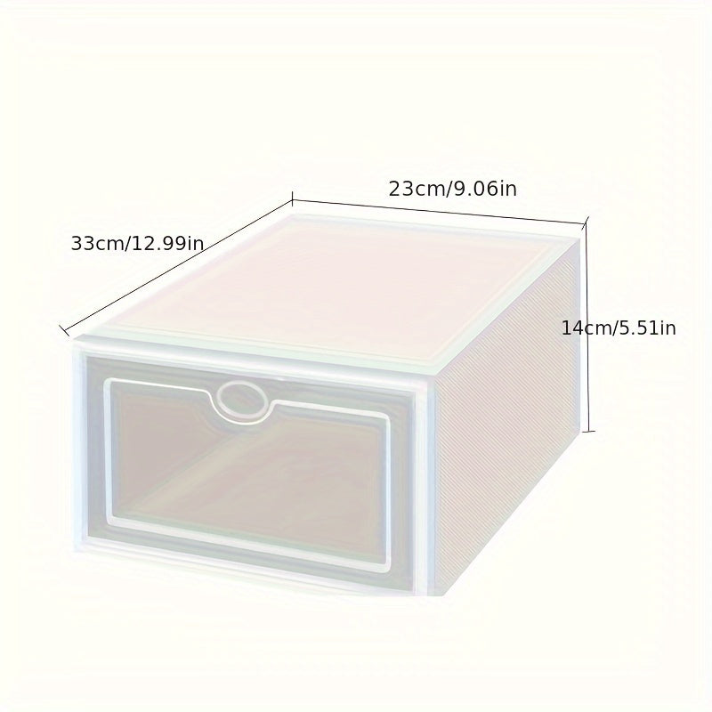 Juego de 12 cajas de almacenamiento para zapatos de plástico transparente con tapas, organizador plegable a prueba de agua