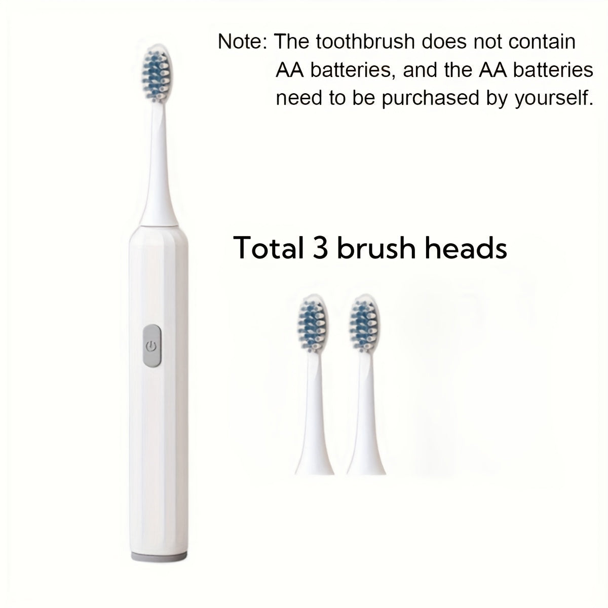 Электрическая зубная щетка для взрослых с 3 насадками для глубокой очистки, путешествий и отбеливания