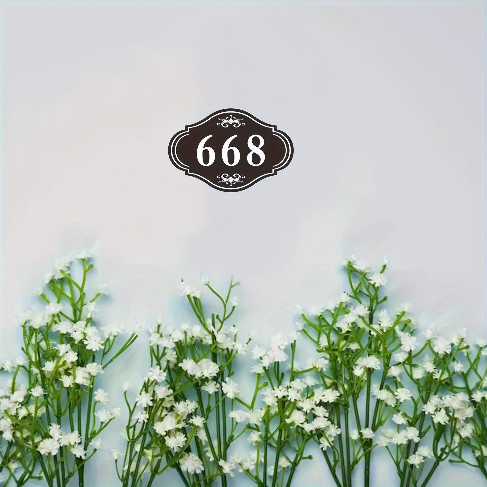 Personalized Black Acrylic Door Sign with Custom Name and Number for Home Address