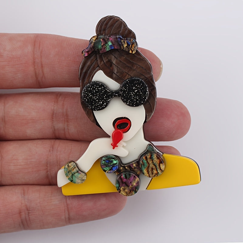 Broche de perro de acrílico, estilo punk moderno, pin de animal, accesorios de moda, regalo