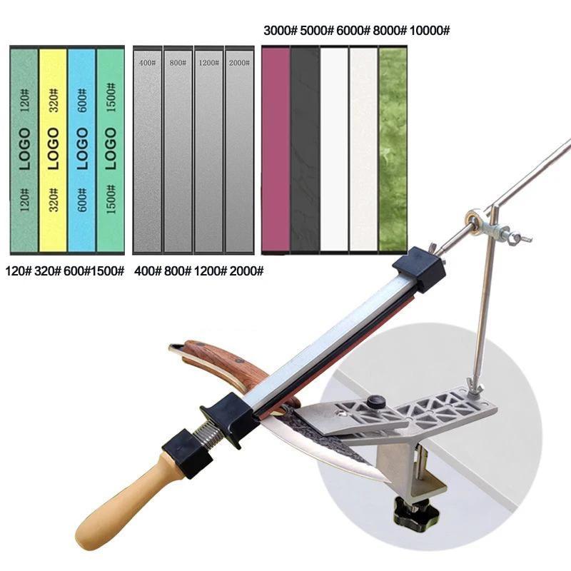 Durable Knife Sharpener with Angle Adjustment Water-Wettable Diamond Stones for Kitchen and Woodworking Tools