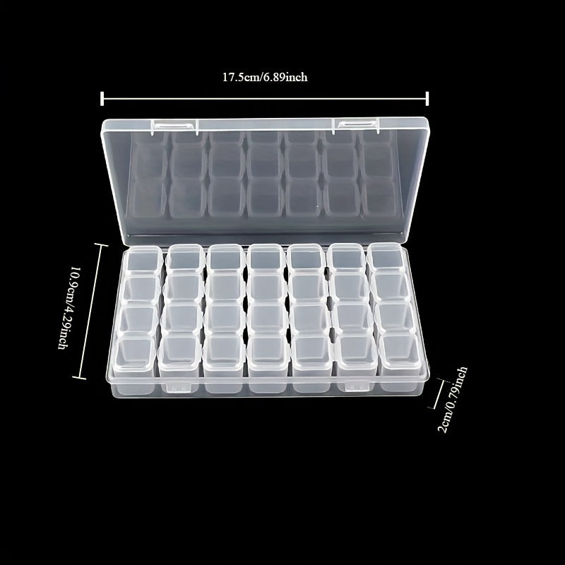 Clear Plastic Storage Organizer Box with 28 Compartments for Jewelry Beads and Small Items