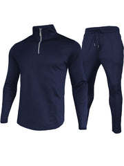 Men's 2-Piece Sportswear Set Quarter Zip Pullover and Drawstring Sweatpants Polyester Fall Outdoor Active