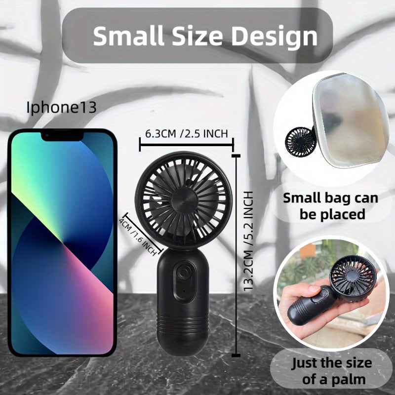 Mini Fan Set 3 Pack Portable Handheld Fans with Lanyards USB Rechargeable Adjustable Speeds