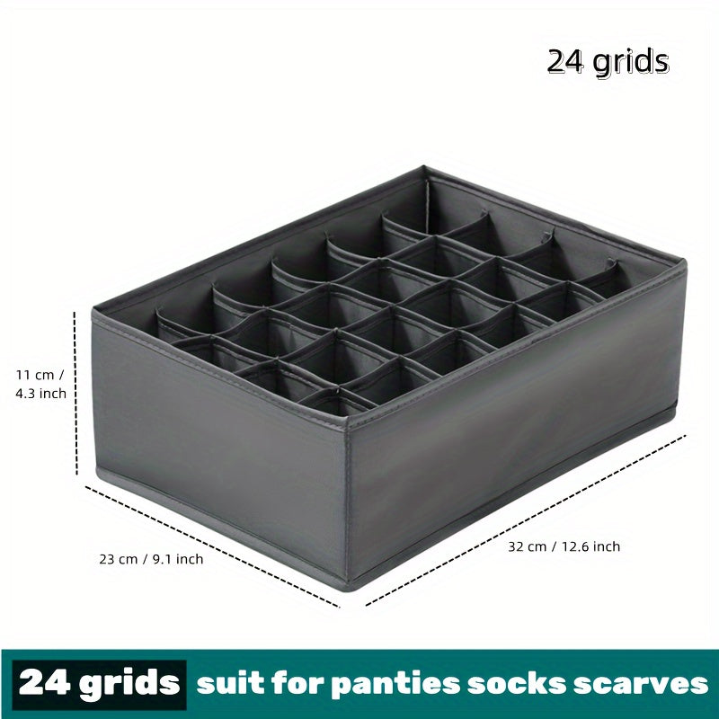 Foldable Multi-grid Drawer Organizer for Bras Socks Clothes Space-saving Storage
