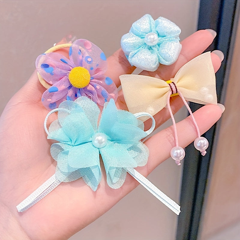 Girls Flower Hair Clips Set 10 Cute Lace Hair Accessories for Summer Outings