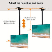 Adjustable Ceiling TV Mount Bracket Fits 26-65 Inch Flat Screens VESA 600x400