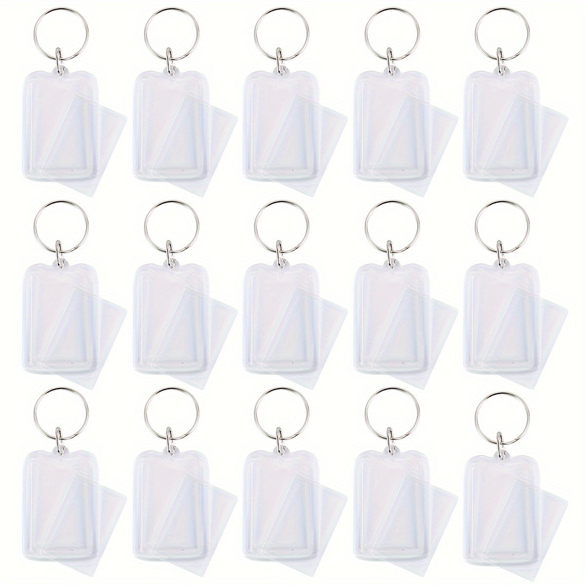 100 ta Akril Foto Kalitlar to'plami - Ochiq, Ikki tomonlama Rasm ushlagichlar, DIY hunarmandchilik va sovg'alar uchun bo'lak halqalar bilan