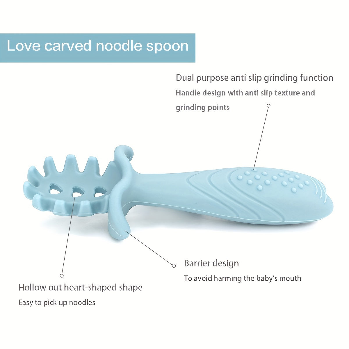 Set of 3 Soft Feeding Tableware for Toddlers Silicone Rice Paste Spoon and Fork