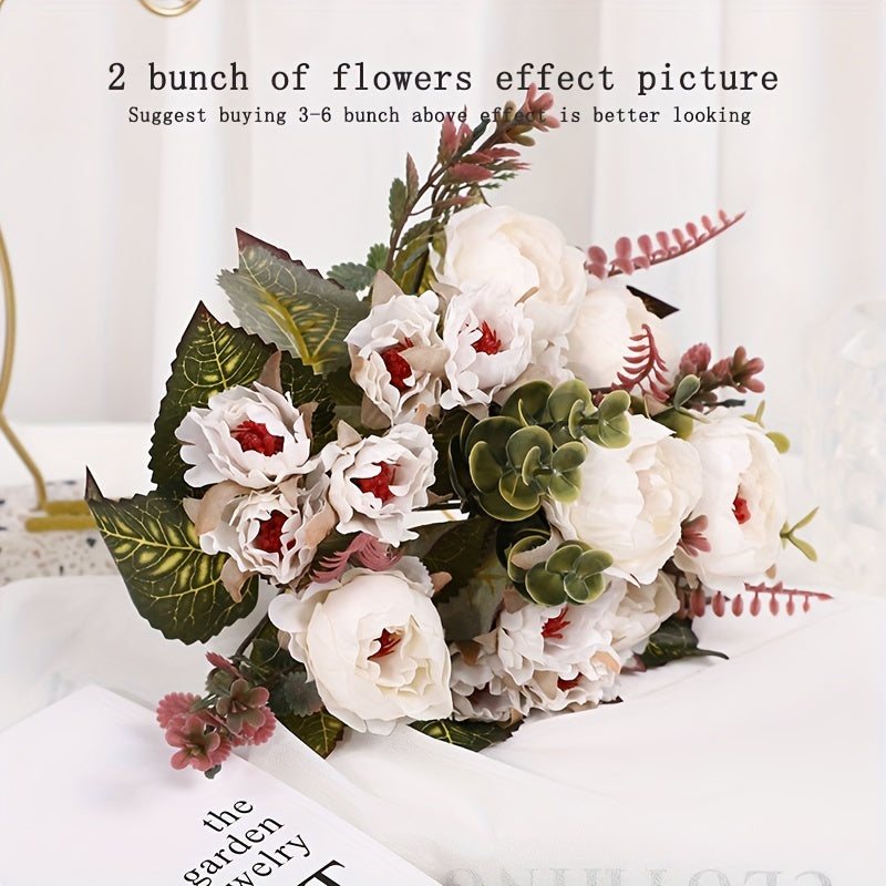 Искусственные букеты розовых пионов с несколькими головами, стеблями и различными применениями для дома, сада или мероприятий.