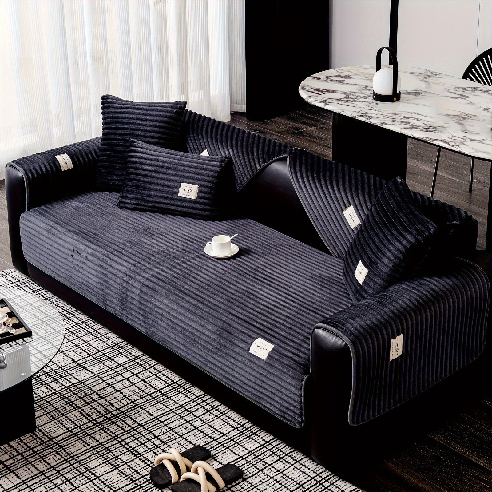 Плюшевый чехол на диван из бархата, противоскользящий, для домашних животных, моющийся в машине, современный стиль, все размеры