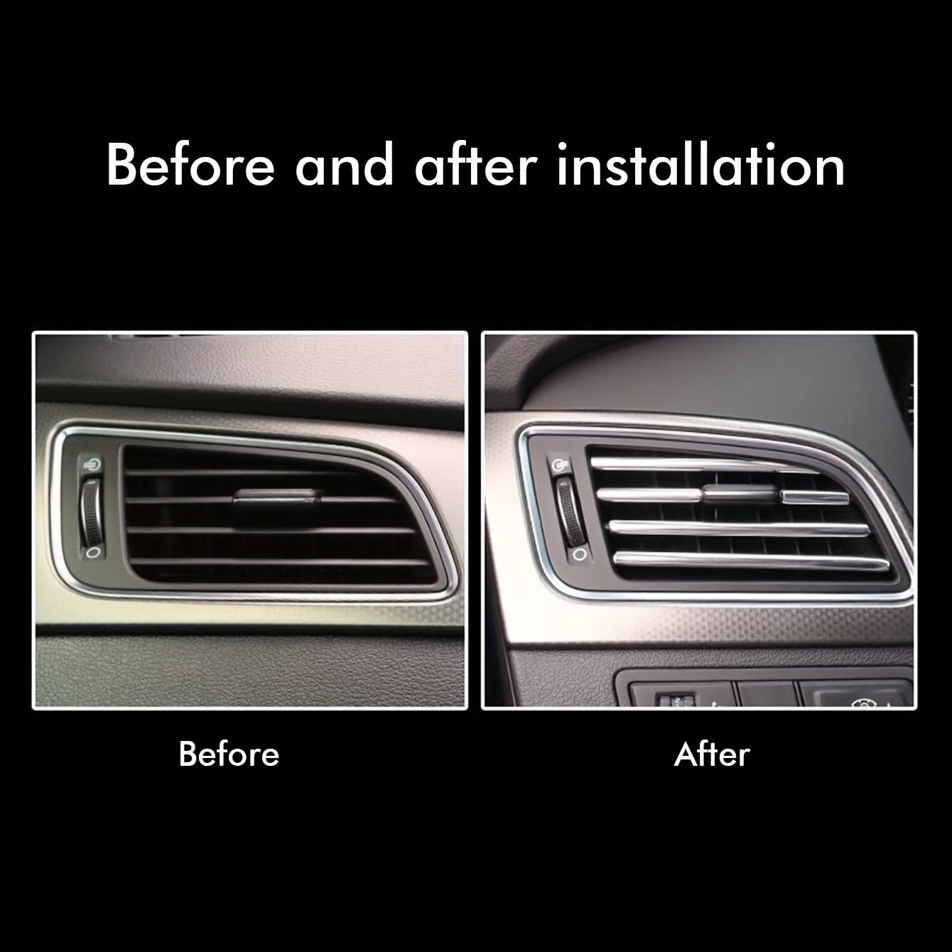 10 dona Avtomobil havo chiqishi bezatish chizig'i U-shakl plastmassa ichki bezak