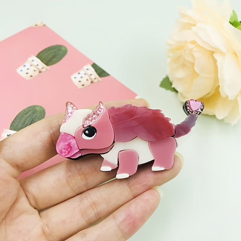 Akril Dinozavr Broshka Pin Karikatura Hayvonlar uslubi zargarlik buyumlari kurtka va sharf uchun