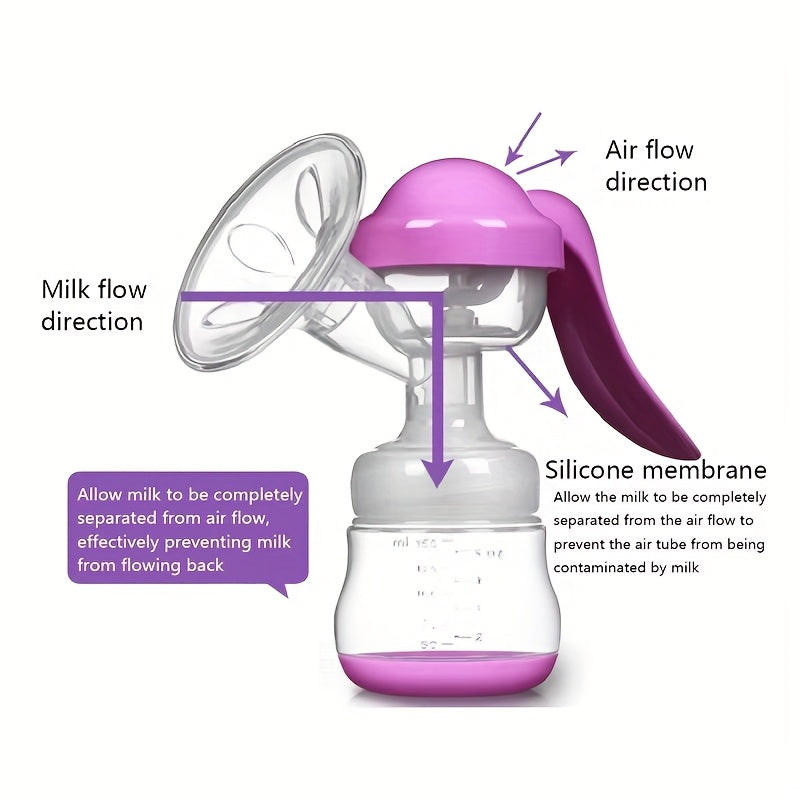 Silicone Manual Breast Pump for Breastfeeding Postpartum White
