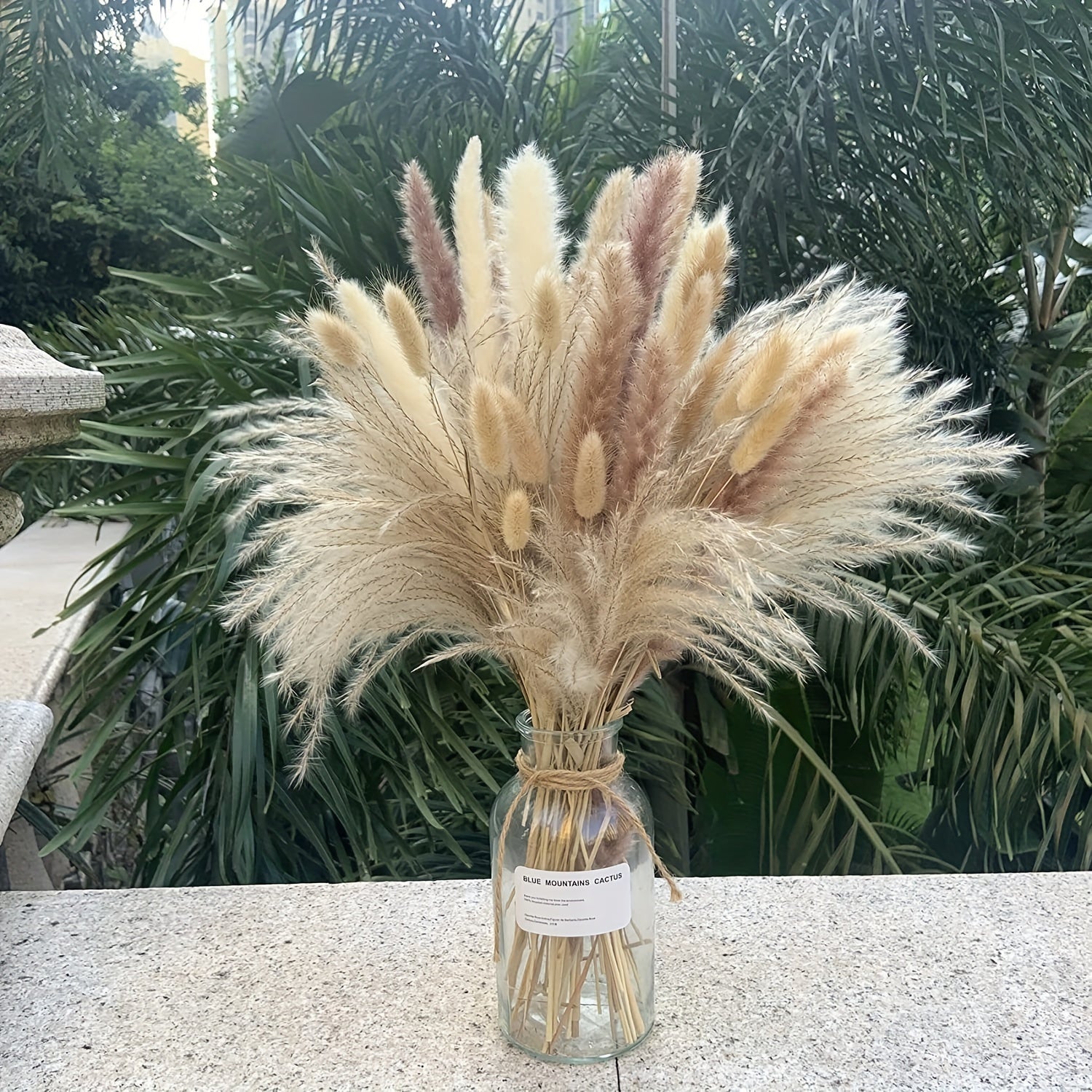 62pcs Artificial Pampas Flowers Bunny Tails Reed Bouquet for Home Decor