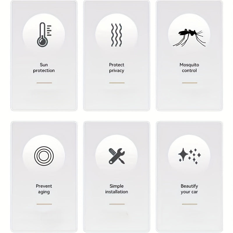 2/4 dona Avtomobil oynasi pardasi qora polyester maxfiylik quyosh nuri himoyasi old va orqa