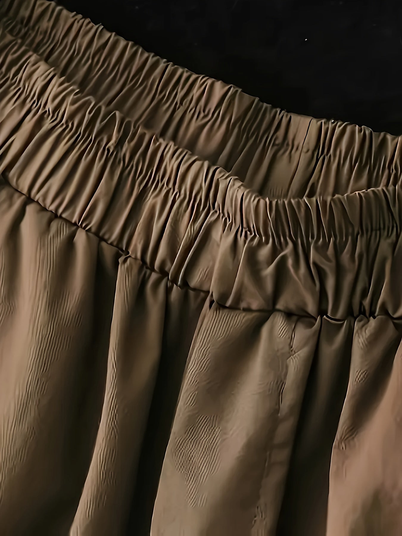 Women's Wide Leg Pants Brown High-Waist Casual Trousers with Pockets