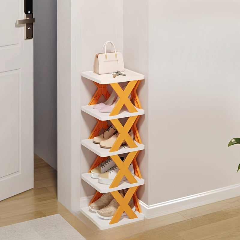 5-Layer Shoe Storage Shelf PP Material No Assembly Removable Corner Shoe Rack Household Organizer