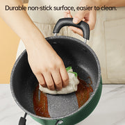 22cm Non-Stick Stew Pot with Glass Lid Induction Gas Stove Compatible Dual Handles