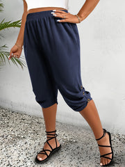 Pantalones cortos Bermuda de talle alto para mujer talla grande, sólidos, marrón, verano, casual, de pierna ancha