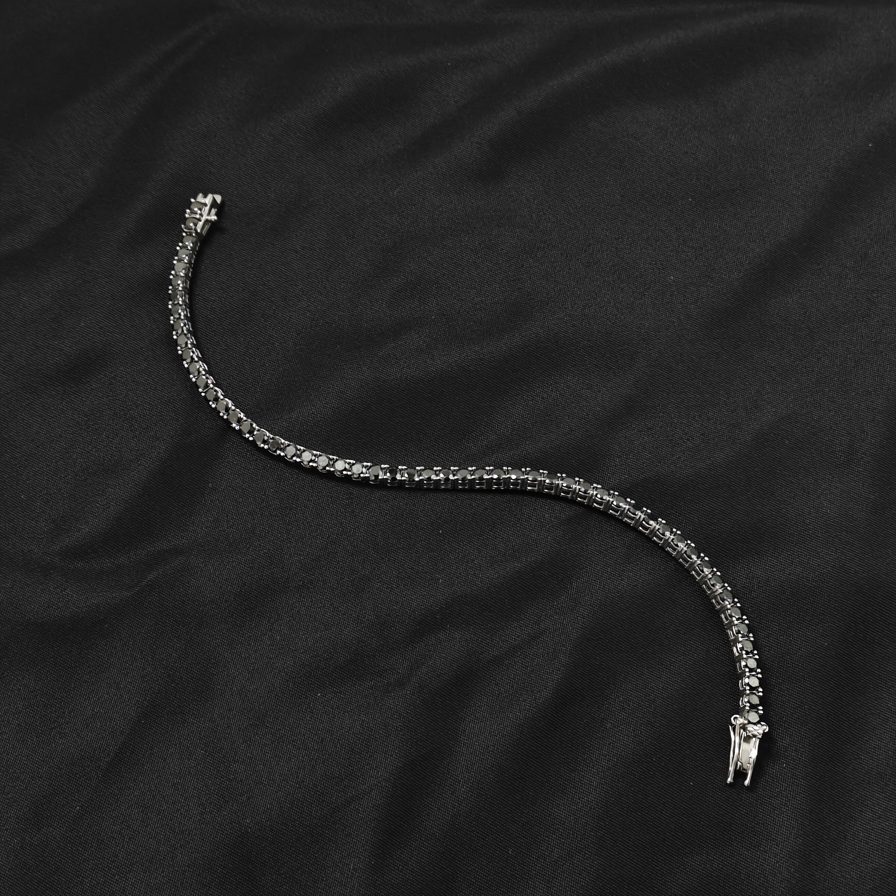 Silver Black Moissanite Bracelet for Women Fashion Jewelry Gift