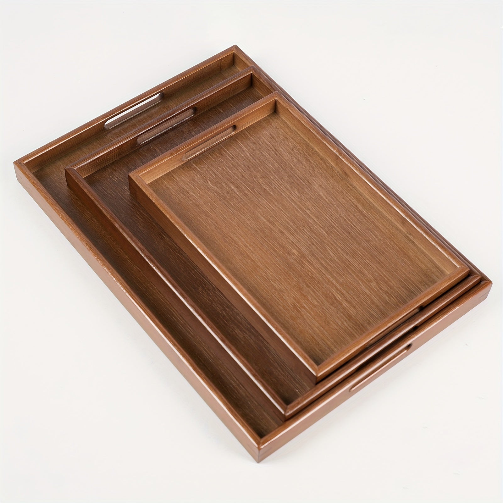 Bamboo Serving Tray with Handles for Home Organization and Decor