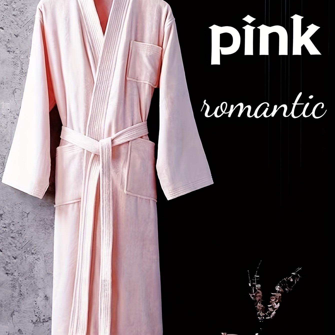 Uniseks paxta hammom ro'moli yumshoq so'riladigan kesilgan velurdan, V-qo'shni, kamar, bir xil rangda. Cho'zilmaydigan to'qima mato kuz/qish uchun, mehmonxona, mehmon uyi, uy va sayohat uchun mos.