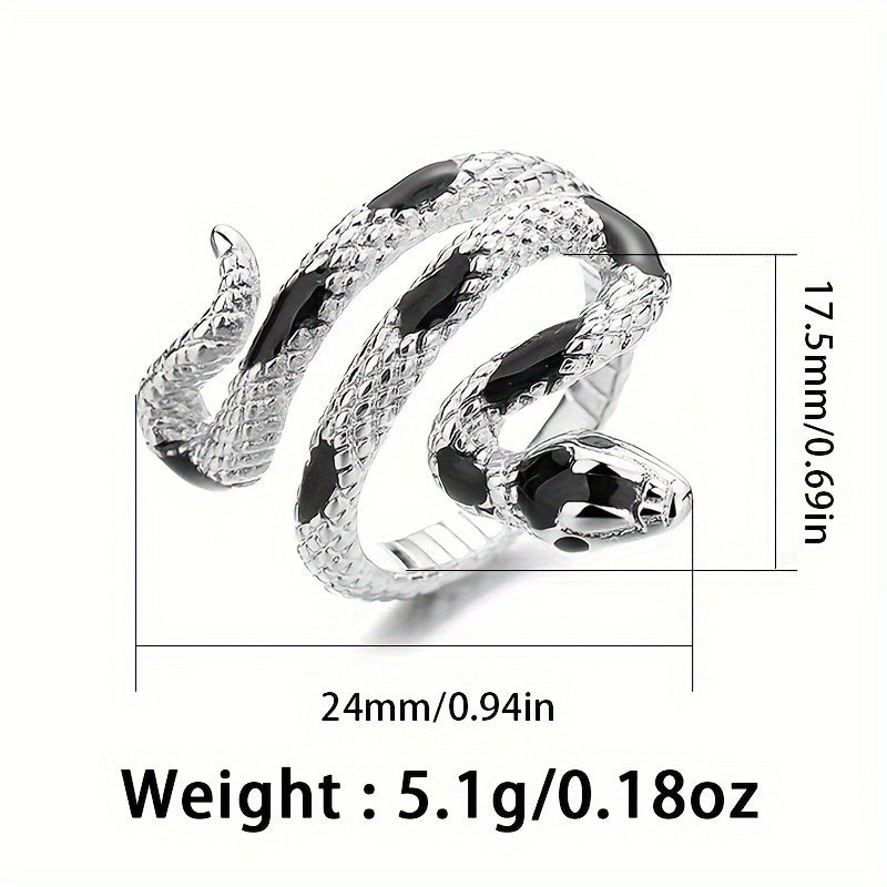 Sterling Silver Snake Open Ring Minimalist Animal-Inspired Statement Jewelry