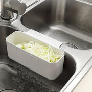 White Sink Organizer Basket for Kitchen Storage Space Saving